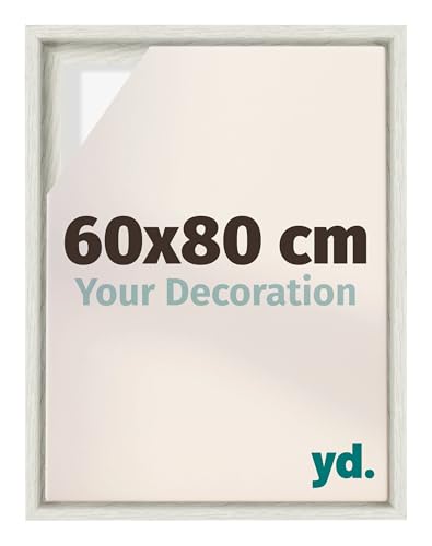 yd. Your Decoration - Cornice a cassetta per tela 60x80 - White Wash - Compatibile con telaio - MDF - Lyon