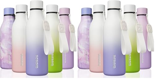 Image of BJPKPK Insulated Water Bottle, 18 oz, Stainless Steel | Leak Proof | Pack of 2 | Lilac Elegance | With Strap