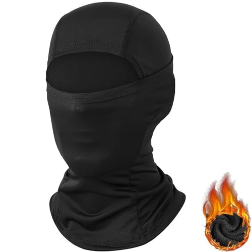 BJAINGEXK Winter Balaclava mask, Motorcycle Helmet mask UV Protection Wool-Lined ski mask, Ski Mask Men’s Head Mask Women’s Protective face mask, Lightweight Wind Protection Neck Guard (Black)