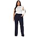 Charyeah Women Stretchy Dress Pants Wrinkle Free Work Pants Fashion Button Wide Leg Pants Business Casual Trousers 2025 (US, Alpha, Large, Regular, Regular, Navy Blue)