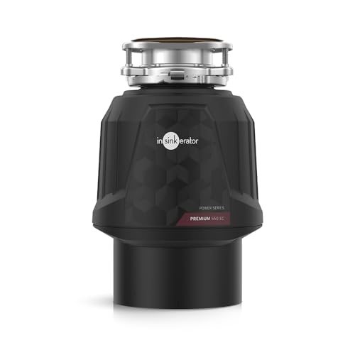 InSinkErator Premium 550 EC Food Waste Disposal Unit for Sink Use with Air Switch - Kitchen Sink Accessories Gadgets - 20.9 x 20.9 x 31.2 cm - Black