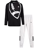 RBX Boys' Jogger Set - 2-Piece Thermal Sports Hoodie and Tricot Joggers (Size: 8-12), Size 10, Black Football
