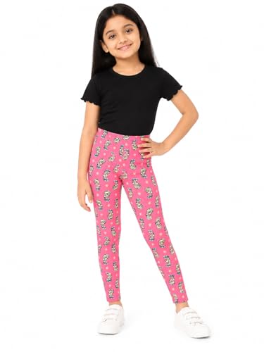 Image of BODYCARE Kids Girls Cotton Leggings | Soft Stretchable Pants, Playtime, Yoga & Casual Wear | Comfortable Elastic Waist Leggings for Toddler & Kids Girls