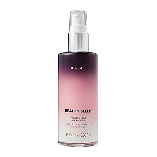 Frasco do sérum noturno BRAÉ Beauty Sleep de 100ml com tampa pump e degradê de roxo para branco