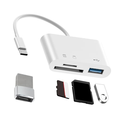 Lector de Tarjetas SD/Micro SD 6 en 1 - Adaptador USB C y USB A, Adaptador Tarjeta SD Compatible con Micro SD, SDXC, SDHC, MS, MMC, MSXC, para Teléfonos Móviles, Windows, Mac OS, Linux, ChromeOS