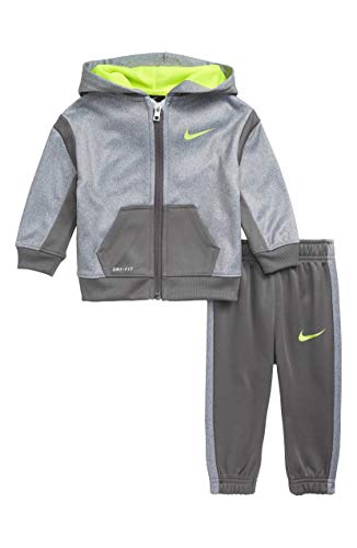 Nike Kids Boy's Therma Full Zip Hoodie and Jogger Pants Two-Piece Set (Little Kids) Gunsmoke 4