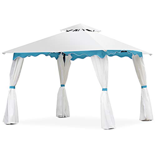 Tangkula 2 Tier 10'x10' Patio Gazebo Canopy Tent Steel Frame Shelter Awning W/Side