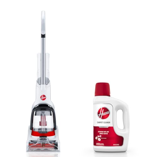 Hoover PowerDash Pet+ Compact Carpet Cleaner Machine, FH50704V + 64 oz Everyday Carpet Cleaner Solution, Deep Cleaning Carpet Shampoo, AH31924