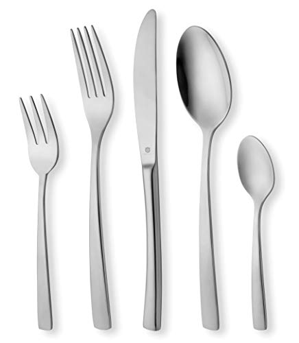DANIALLI 20-Piece Flatware Set For 4, Modern Sleek Design Silverware Set, 18 10