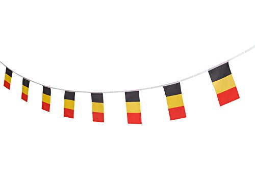 TSMD Belgium Flag, 100 Feet Belgian Flag National Country World Pennant Banner Flags String,International Party Decorations for Grand Opening,Olympics,Bar,School Sports Events,Festival Celebration