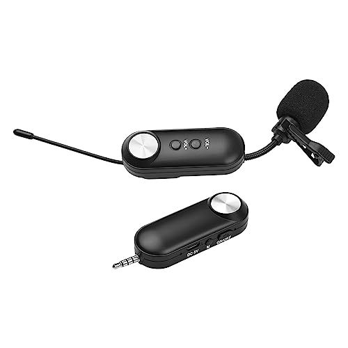 LI Sistema inalámbrico de micrófono de solapa Lavalier con clip y conducción de ruido Distancia de t