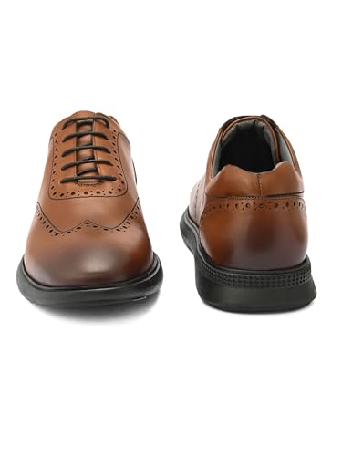 Image of San Frissco Mens Formal Shoes Textured Lace Up Brogues /Soft Cushioned Footbed with TPR Sole /Stylish, Comfortable, Trendy, Party, Outdoor Shoes for Office & College
