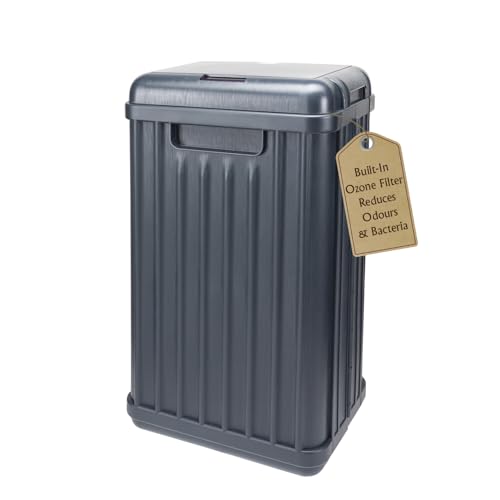 Cubo de basura impermeable con tapa automática SENSIOHOME de 50 litros y acabado premium