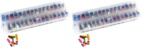 Image of XL Once-a Day Monthly Pill Organizer Removable Lid for Easy Filling, Extra Large Compartments for 31 Days Plus Compartment for Extra Pills, BPA Free (Clear, XL - 1 Count (Pack of 2))