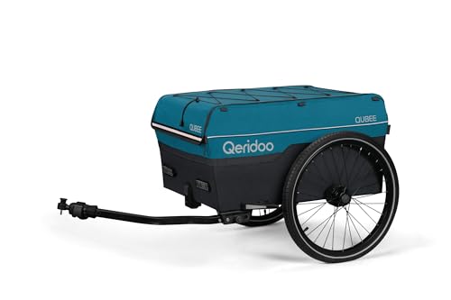 Qubee Limited Edition Petrol Bollerwagen Set mit 2. Kupplung, Lastenanhänger, einfach faltbar, Verstaufach für das Verdeck, Trailer, Fahrradanhänger, Zurrgurte zur Ladungssicherung