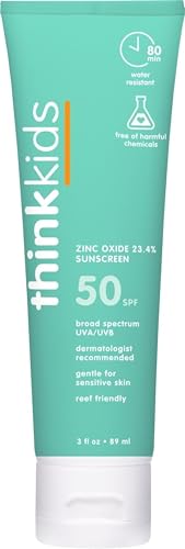 Thinkkids Kids Sunscreen SPF 50+, Mineral Formula, Water...