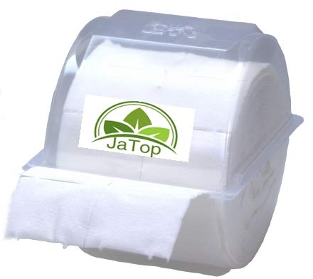 300 JaTop Zelletten im Einwegspender 5 x 4 cm fusselfreie Zelletten-Pads, 13-lagig, sehr saugfähig