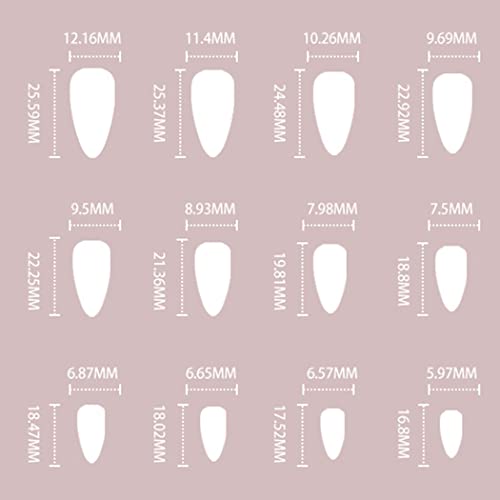 Aksod Glossy Almond Press On Nails Orange Long False Nails Designed Cute Line Full Cover Artificial Fake French Nails Tips For Women And Girls 24Pcs (Style F) #TOP6
