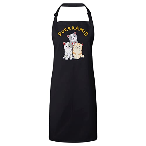 Tablier cuisine chat Purrramid noir pour cuisiner en famille