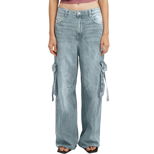 Jean baggy femme pour danse et streetwear quotidien à jambe droite