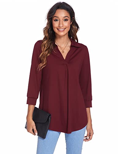 Image of Newchoice Womens 3 /4 Sleeve Shirts Business Casual Tops