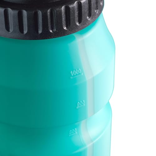 Image of Cannon Sports 1 Liter Sports Water Bottle, BPA-Free, 34 Oz Capacity, Large Mouth, 2 lids (Straw and Squeeze), Great For Helmet Sports Such As Hockey, Lacrosse, Football, Boxing (Aqua)