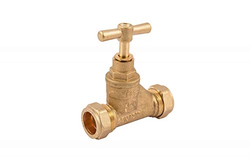 COMAP 10901 15mm Brass Compression Stopcock Valve - Plumbing Fitting