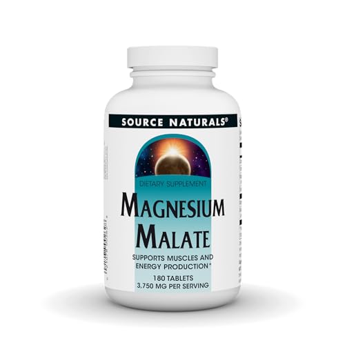Source Naturals Magnesium Malate - 3750mg Per Serving - Essential Magnesium Malic Acid Supplement -...