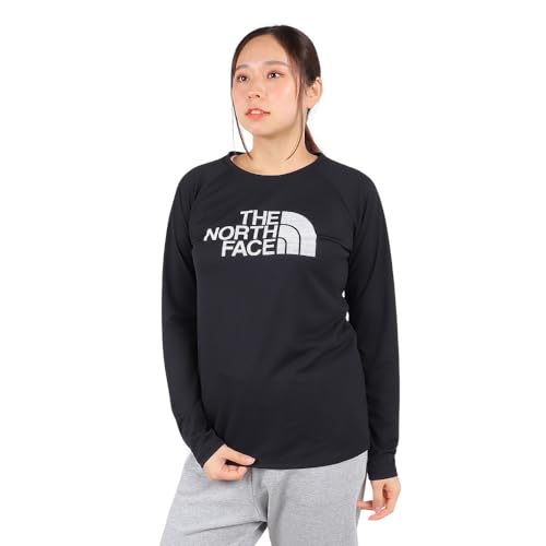 [ザノースフェイス] ロングスリーブGTDロゴクルー レディース 吸汗速乾 抗菌防臭 UVケア 静電ケア ブラック M