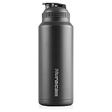 Huracan Shaker Bottle: Double Wall Vacuum Insulated Stainless Steel, Wide Mouth, Removable Mixer, Silicone Grip, BPA Free - 36oz
