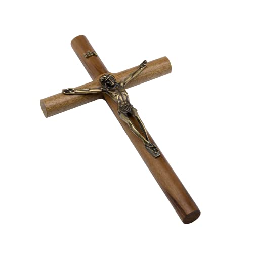 Crucifijo de madera cilíndrico para regalo de bautizo o boda 5