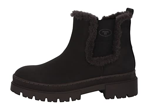 Tom Tailor Damen 4294905 Chelsea-Stiefel, Black, 39 EU