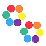 Mikinona 12 Stück Teiliges Fußball Trainingsmarker- Runde Bodenmarkierungen aus Flexiblem Wetterfestem Material Farbcodierte Stabile Agility Spots für Sport Schule und Kindergarten Leicht