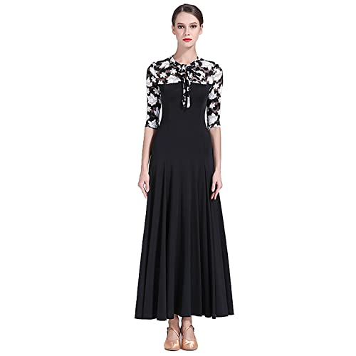 Robe de danse moderne manches moyennes motif érable pour femme