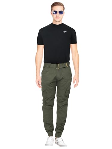 Image of Men's Regular Fit Solid Cargo Pants
