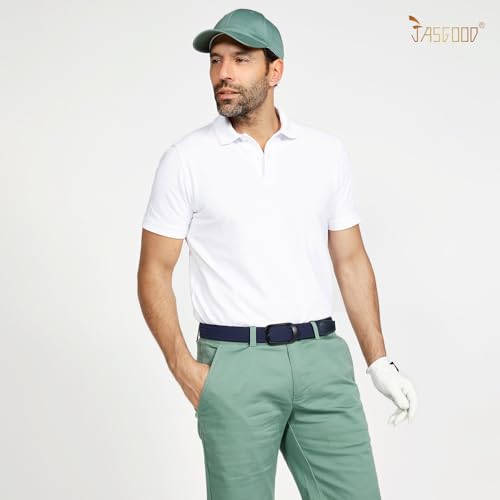 Image of JASGOOD Stretch Belt for Men, Men Women Elastic Woven Braided Belt 1 3 /8 Casual Belt Golf Belt for Jeans Pants