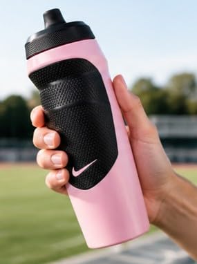 Image of Nike HYPERSPORT Bottle 20 OZ Perfect Pink /Black /Black /Perfect Pink Sipper Bottle 600 ml