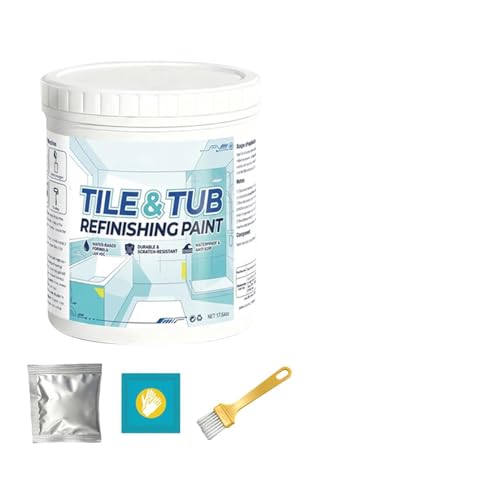 Pintura para ducha y | 500 g Revestimiento de ducha Semi-Brillant - Pintura de renovación para | para Lavabo de Baño, Encimera de Cocina, Hotel, Lavadero, Apartamento,
