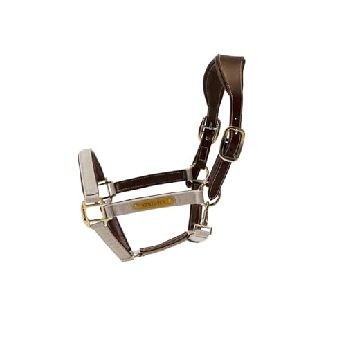Cabestro Kentucky anatómico de nylon beige en tamaño Cob para caballos