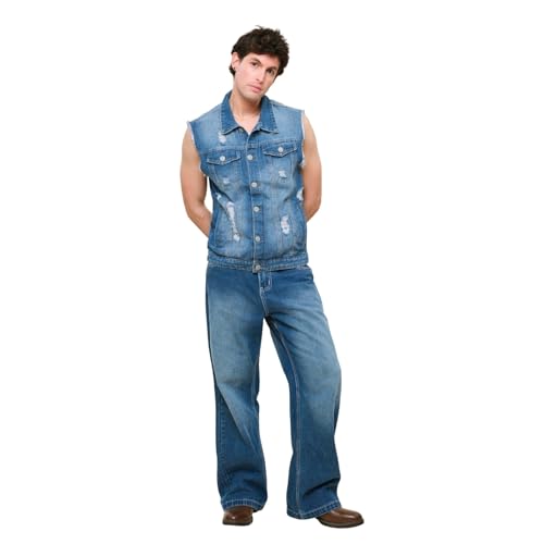 Image of VICTORIOUS Rocker Denim Jean Vest Jacket
