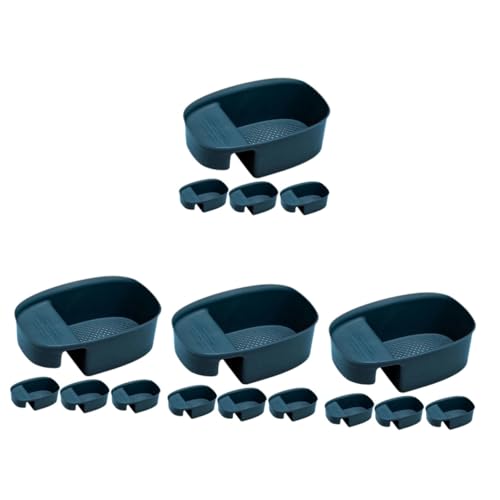DIYEAH 4 Series Cesta De Drenaje Colador De Fregadero De Cocina El Secado Fregadero De Cocina Colador Cesta Estante De Fregadero De Cocina Multifuncional El Plastico Azul 4 Piezas X 4