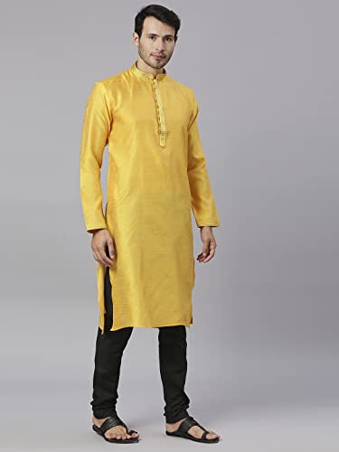 Image of Rajubhai Hargovindas Men's Jacquard Work Kurta Set