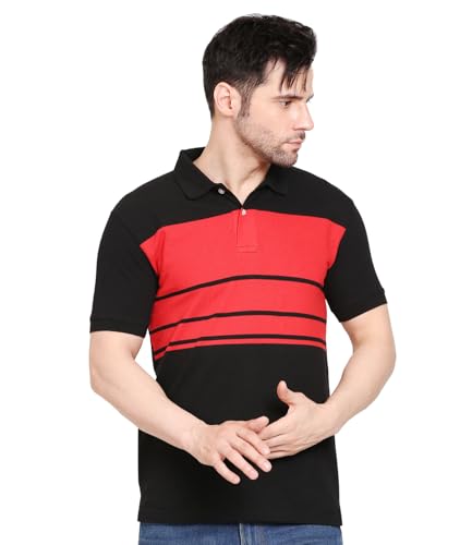 Image of Scott International Men's Rich Cotton Regular Fit Striper Polo T-Shirt |