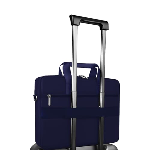 Image of GRIPP Hugo Laptop Sleeve Bag for Laptop /MacBook up to 14 Inch, Detachable Shoulder Strap, Carry Handle, Trolley Sleeve, Tablet Compartment, Multiple Organisers, Office and Travel Bag - Blue
