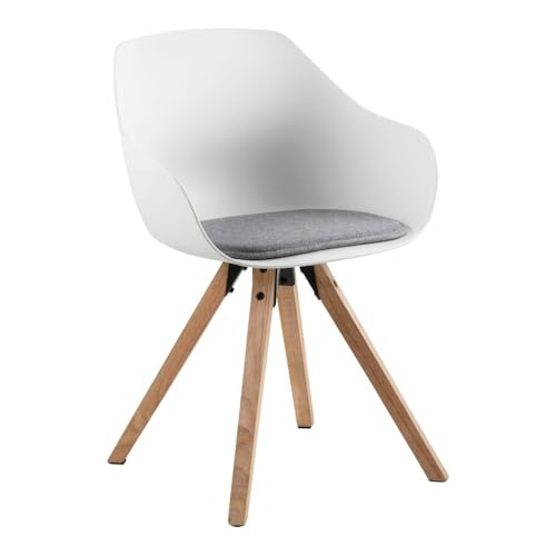 AC Design Furniture Tille Dining Chair, plastic/Malmo, Grey, L: 53 x W: 56.5 x H: 80.5 cm