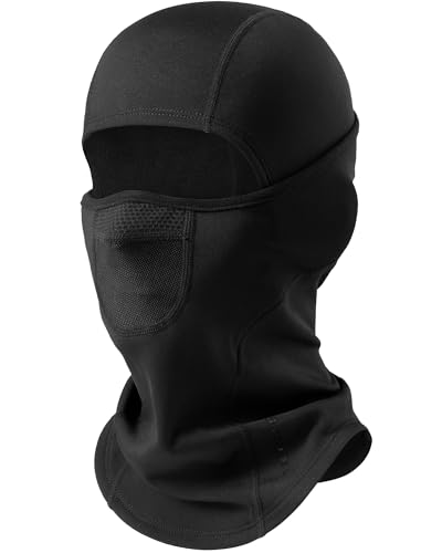 Balaclava Ski Mask for Men Women Dual-Breath Vents Face Mask Fleece Thermal Winter Balaclava for Outdoor Activities & Work Black