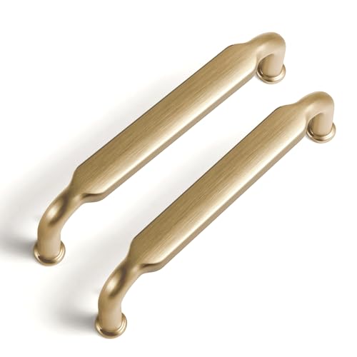 Goo-Ki 6 Pack 3-3/4 Inch (96mm) Hole Center Cabinet Pulls Champagne Bronze Zinc Alloy Kitchen Drawer Pulls Drawer Handles 4.2 Inch Length 2202-UBR-96