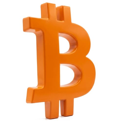 Image of 3D Bitcoin Logo Car Emblem Badge - Bitcoin Car Decal - ABS Plastic Weather Resistant Paint-Safe Easy Application 1.75in x 2.5in (Orange)