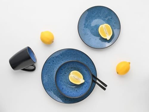 CreaTable, 23958, Serie Capri, 12-teiliges Geschirrset für 4 Personen, Teller Set aus Steinzeug, spülmaschinen- und mikrowellengeeignet, Qualitätsproduktion