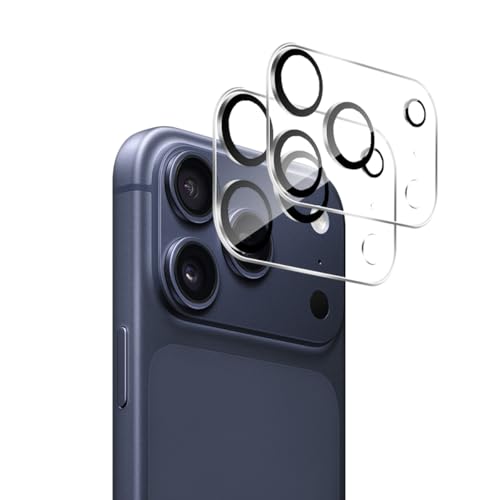 Lutree per iPhone 17 Pro Max Vetro Temperato Pellicola Fotocamera, 2 Pezzi Durezza 9H HD Lente Protettiva, Anti-Graffio Senza Bolle Fotocamera Protezione